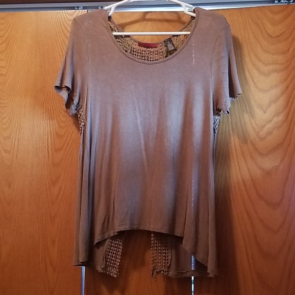 T- shirt with crochet detail